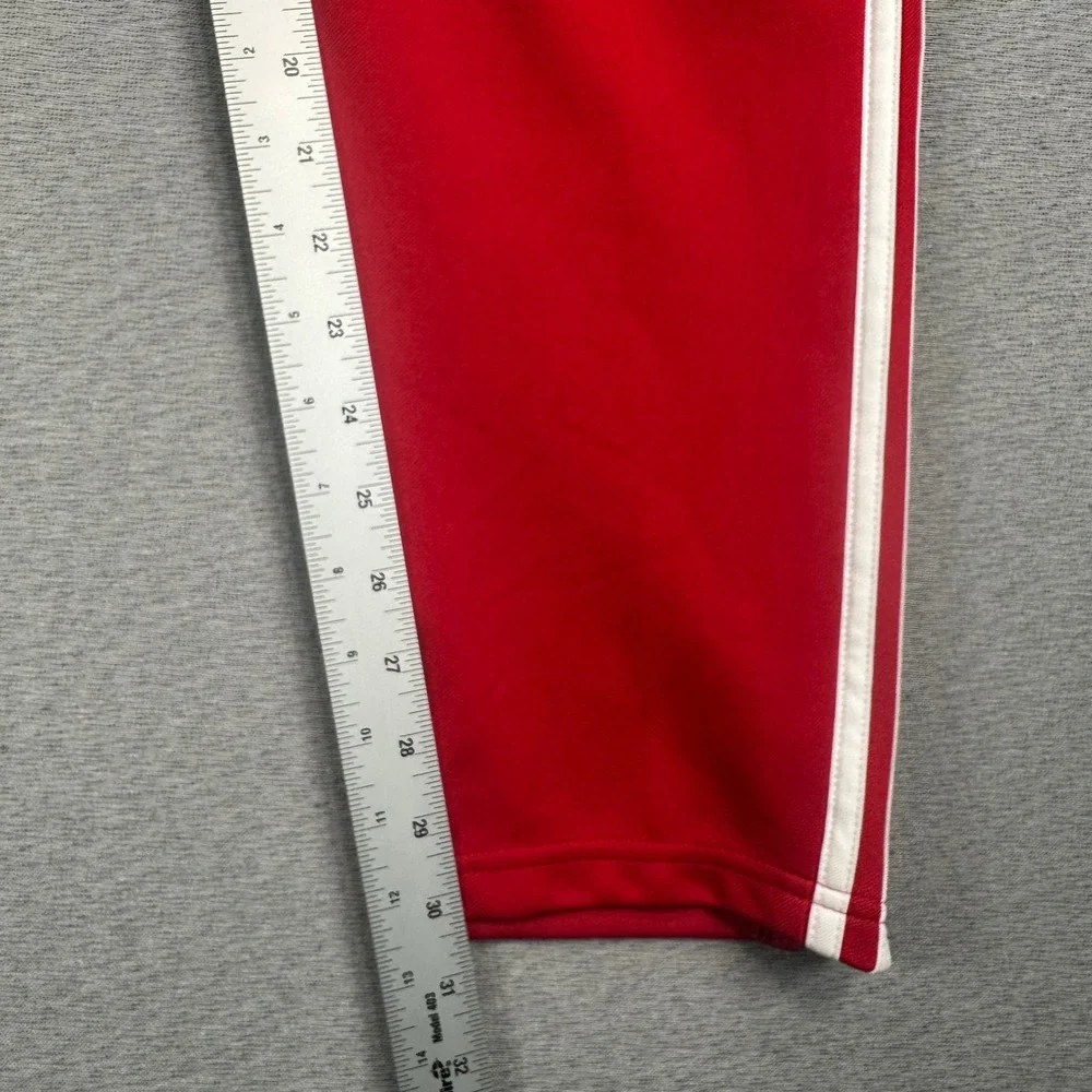 Adidas Climacool Track Pants Mens XL Red White Stripe Zipper Pockets Tapered